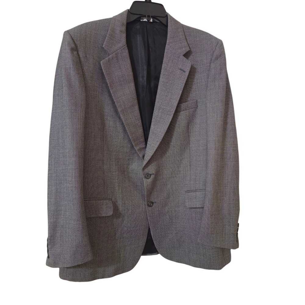 Vintage Burberrys Blazer Mens 46 Gray Wool Single Breast Two Button Classic U8